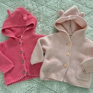 GAP and Carter’s Baby Knit Hooded Cardigan in Pink
